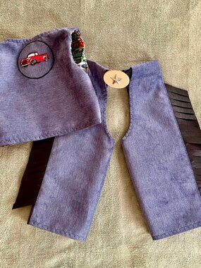Handmade baby/Toddler Denim chaps & vest set